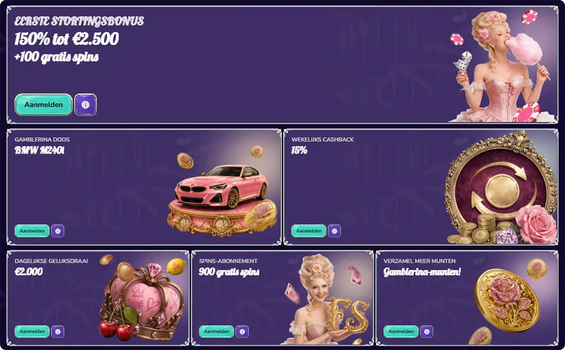 Gamblerina casino bonuses